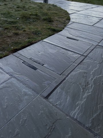 Slate path and patio
