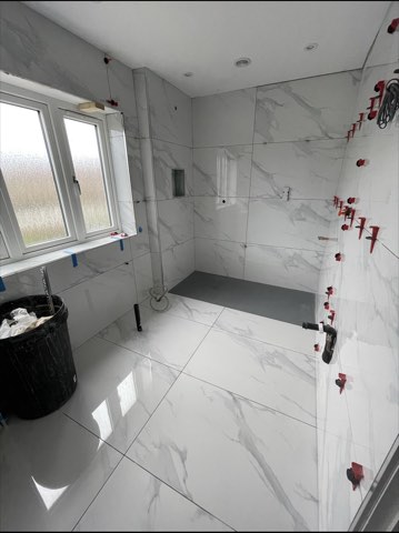 Bathroom, back to the joists
